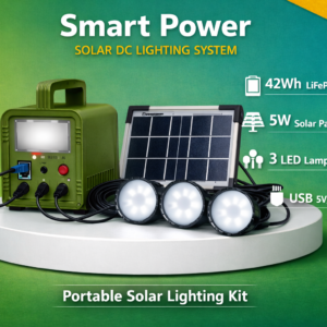 Solar DC Lighting System & Phone Charging | نظام للإضاءة الشمسية وشحن الهواتف